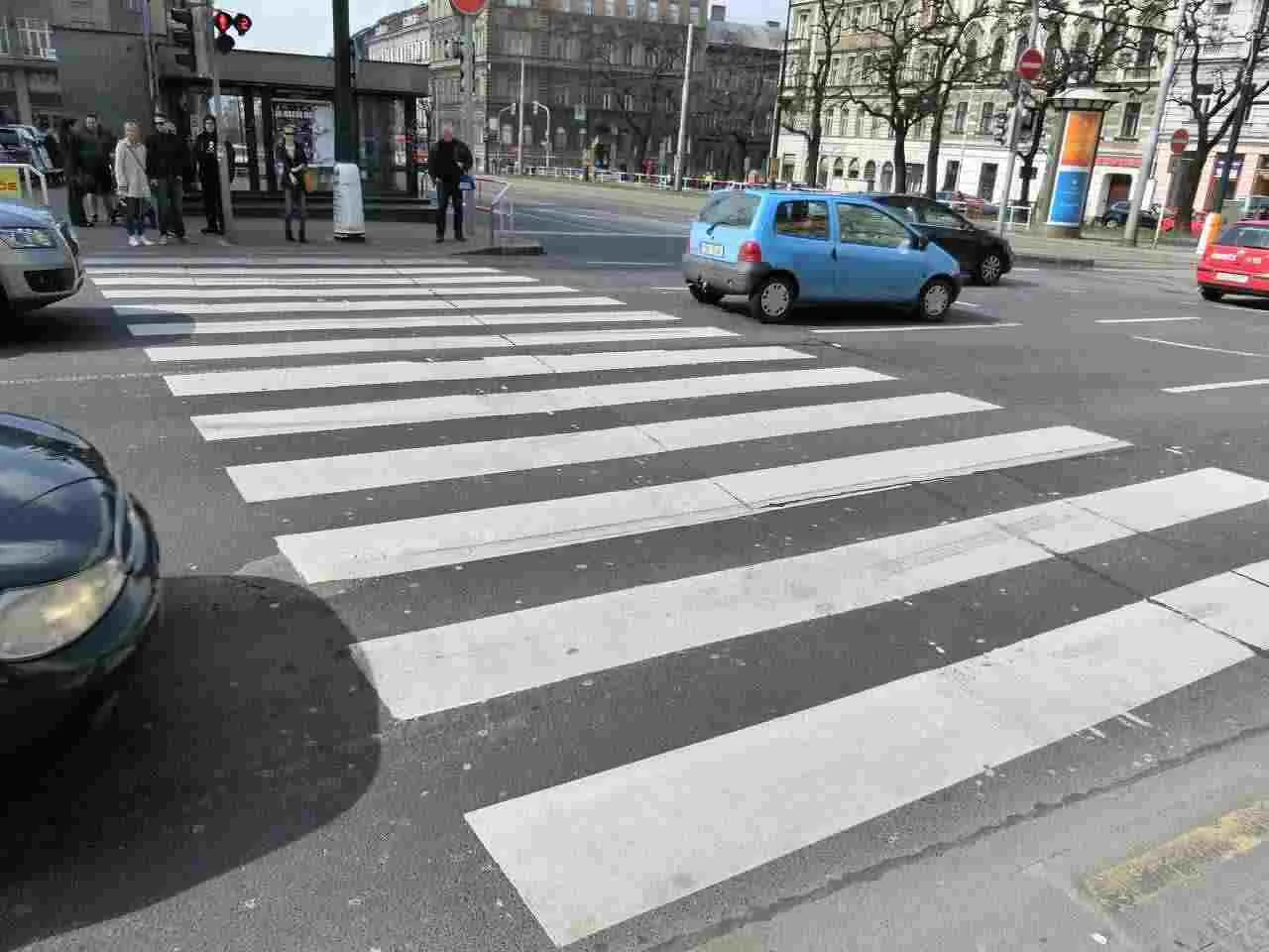 pedestrian crossing in the city