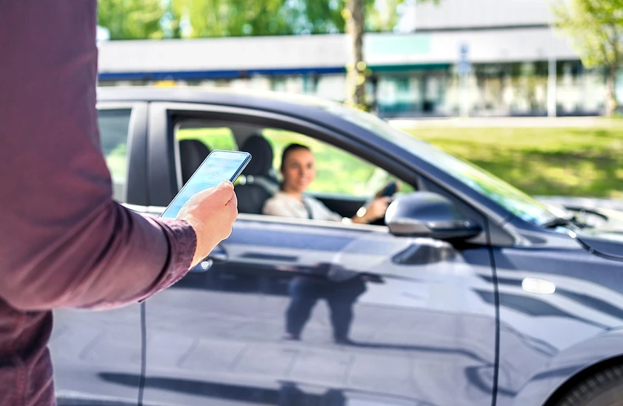 Person waiting for rideshare